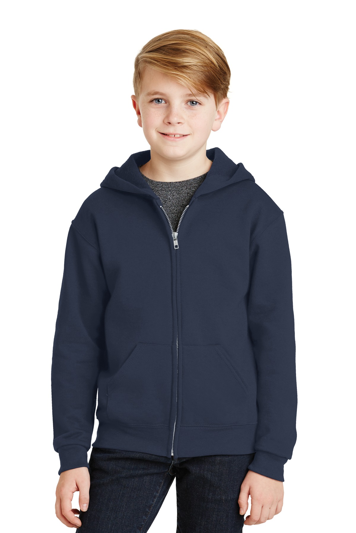 Jerzees – Youth NuBlend Full-Zip Hooded Sweatshirt.  993B