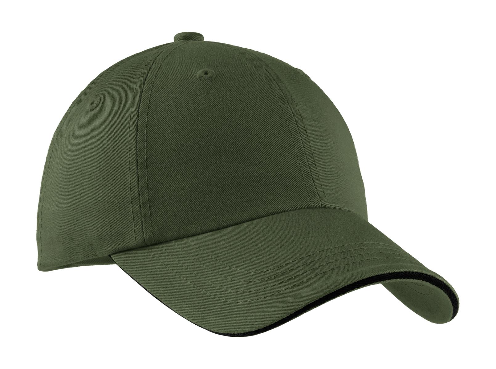 Port Authority Sandwich Bill Cap with Striped Closure.  C830