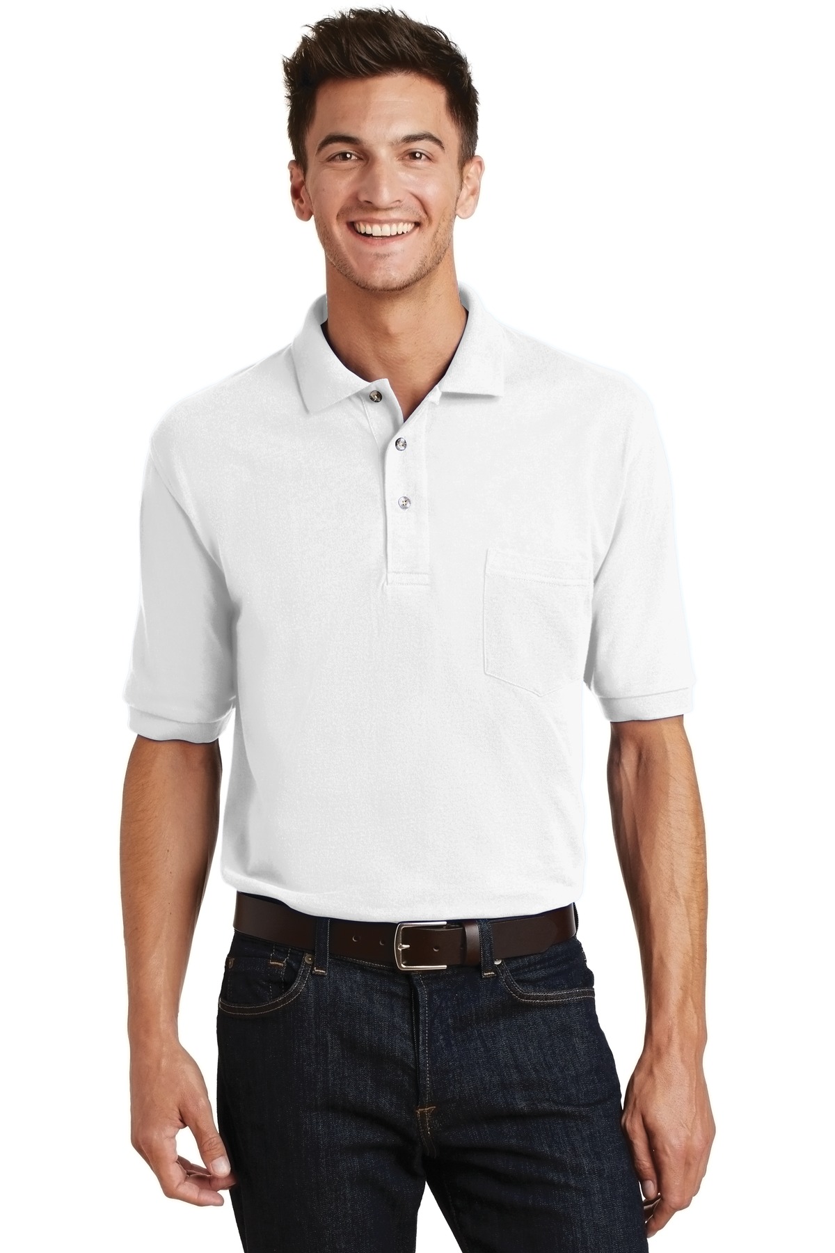 Port Authority Heavyweight Cotton Pique Polo with Pocket.  K420P