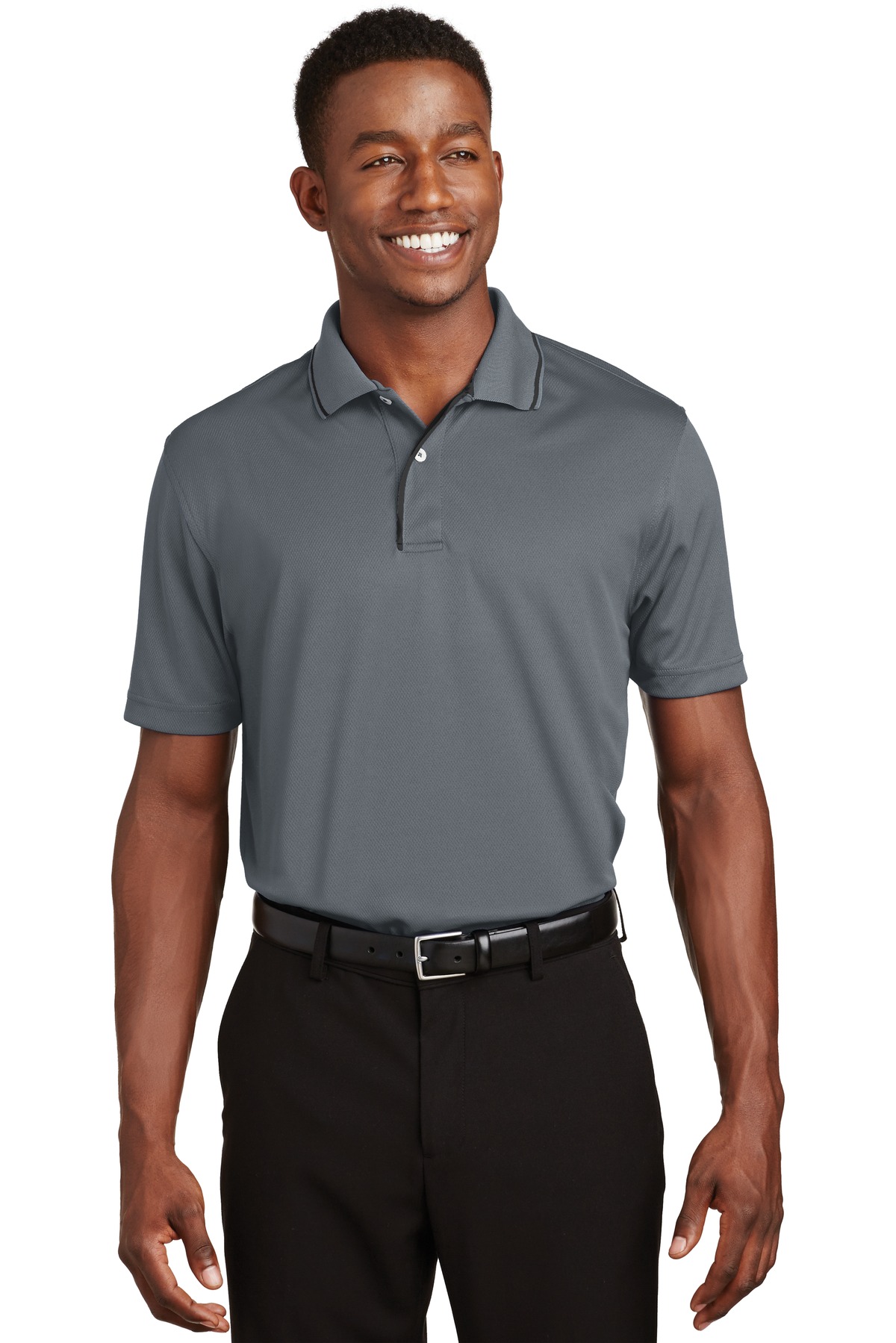 Sport-Tek Dri-Mesh Polo with Tipped Collar and Piping.  K467