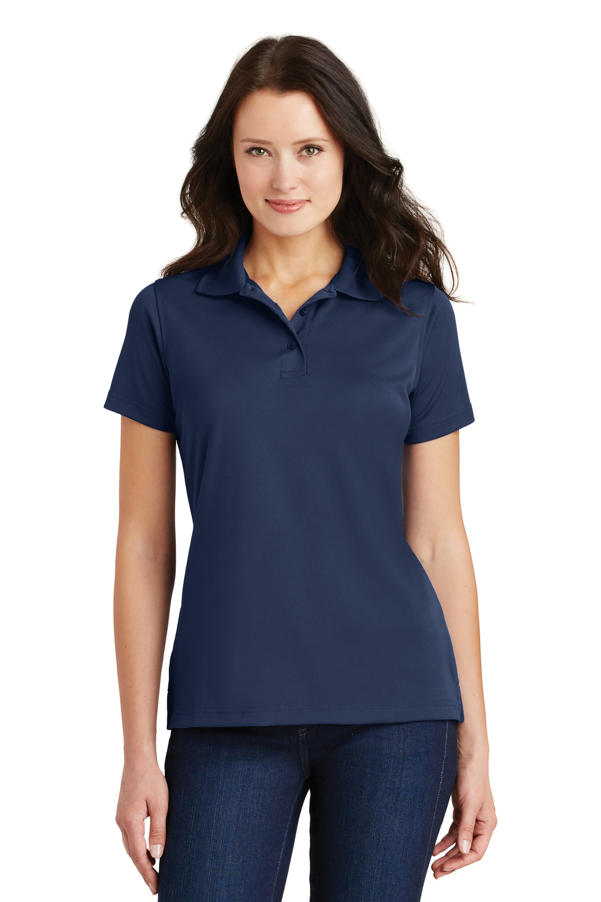 DISCONTINUED Port Authority Ladies Poly-Charcoal Blend Pique Polo. L497