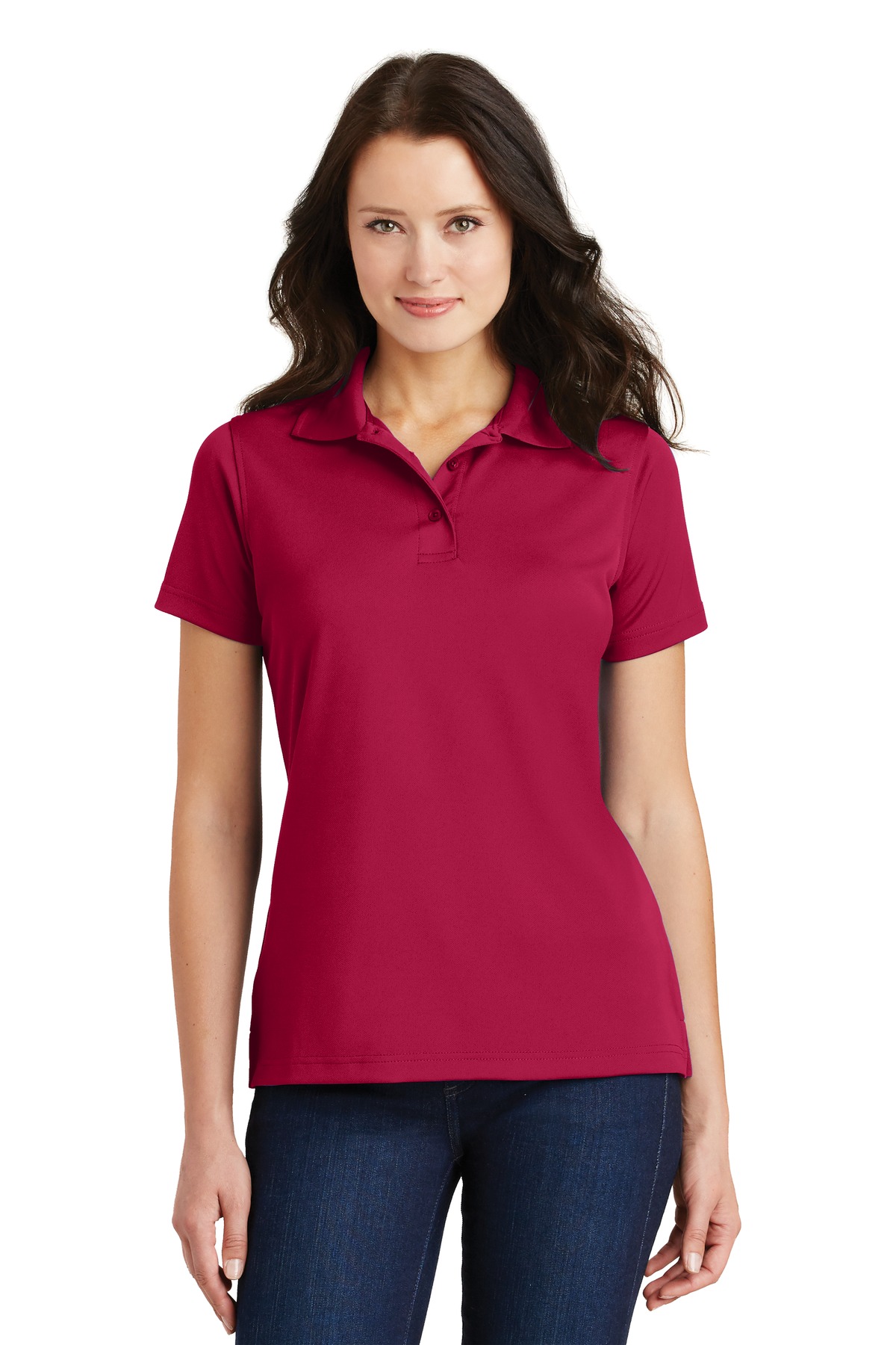 DISCONTINUED Port Authority Ladies Poly-Charcoal Blend Pique Polo. L497