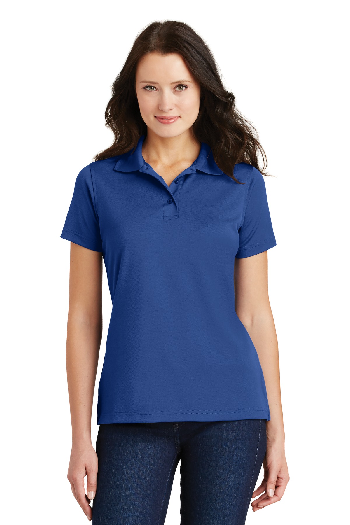 DISCONTINUED Port Authority Ladies Poly-Charcoal Blend Pique Polo. L497