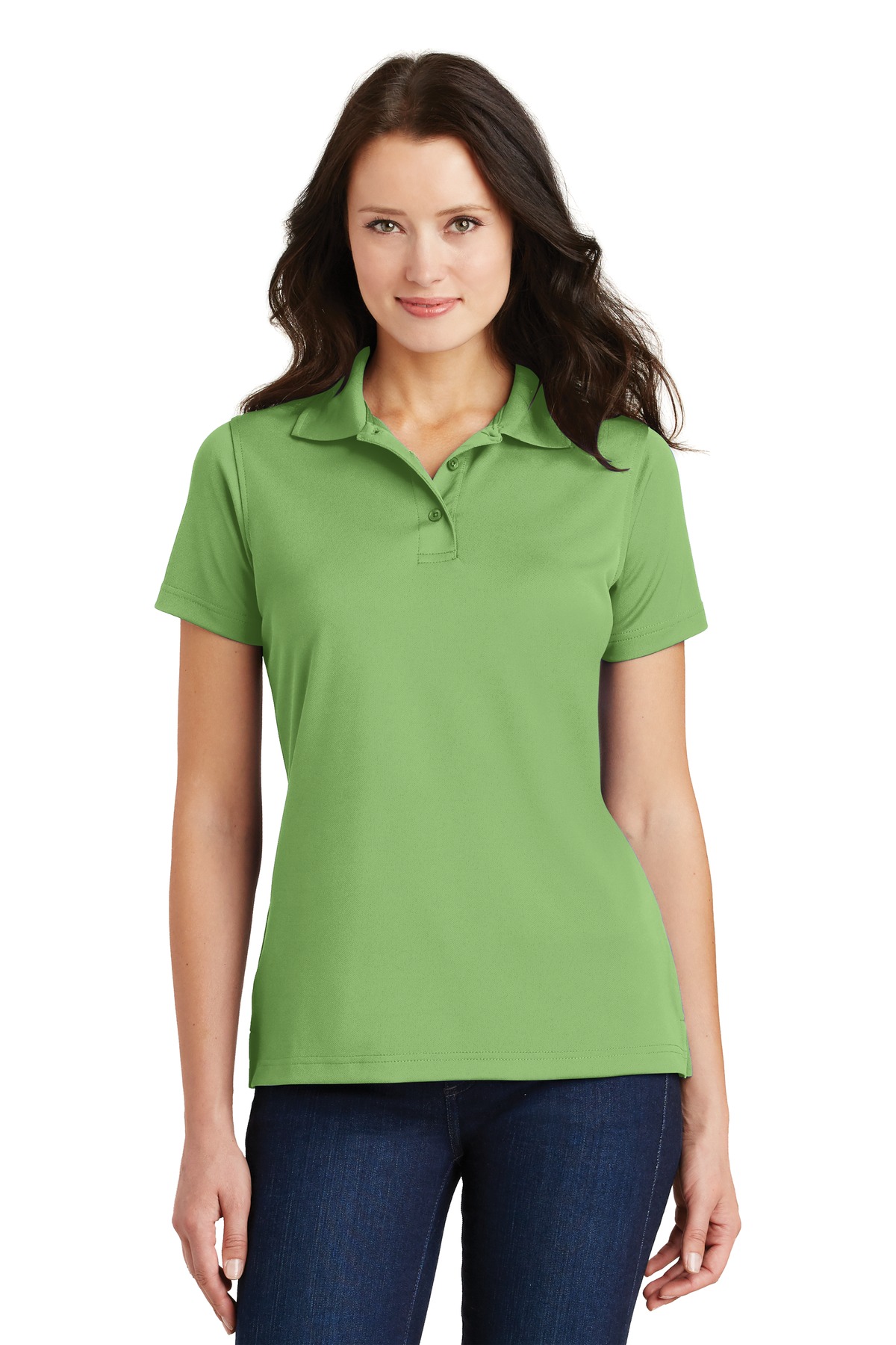 DISCONTINUED Port Authority Ladies Poly-Charcoal Blend Pique Polo. L497