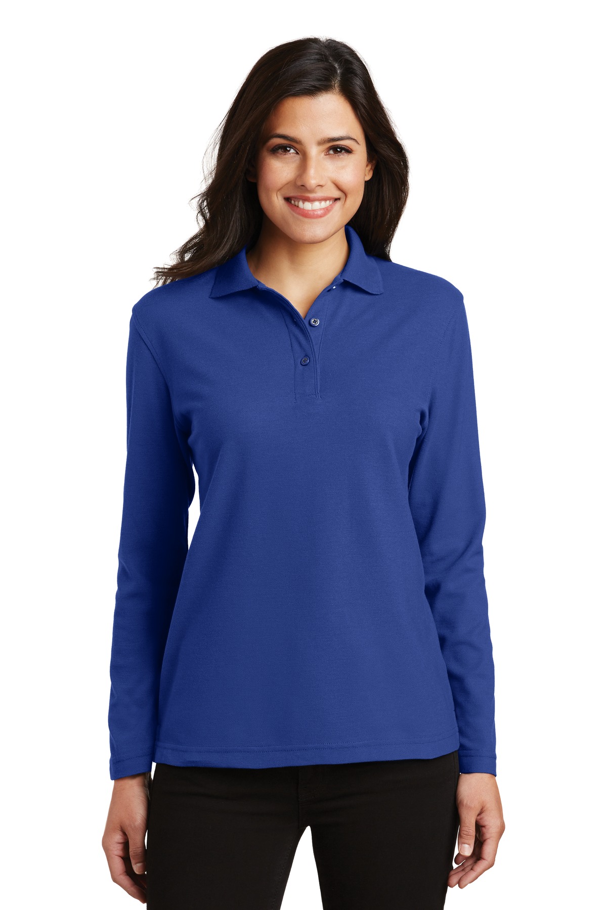 Port Authority Ladies Silk Touch Long Sleeve Polo. L500LS