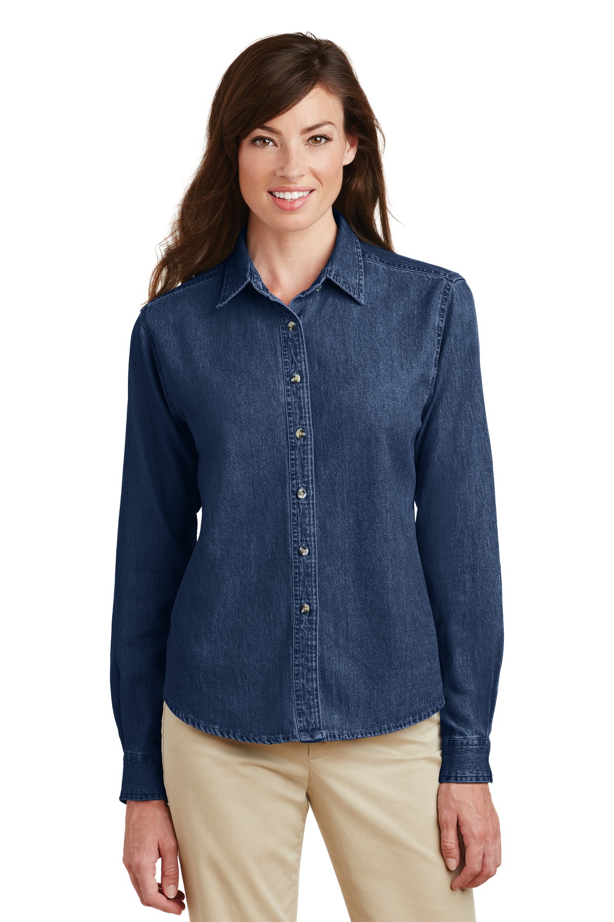 Port & Company – Ladies Long Sleeve Value Denim Shirt. LSP10