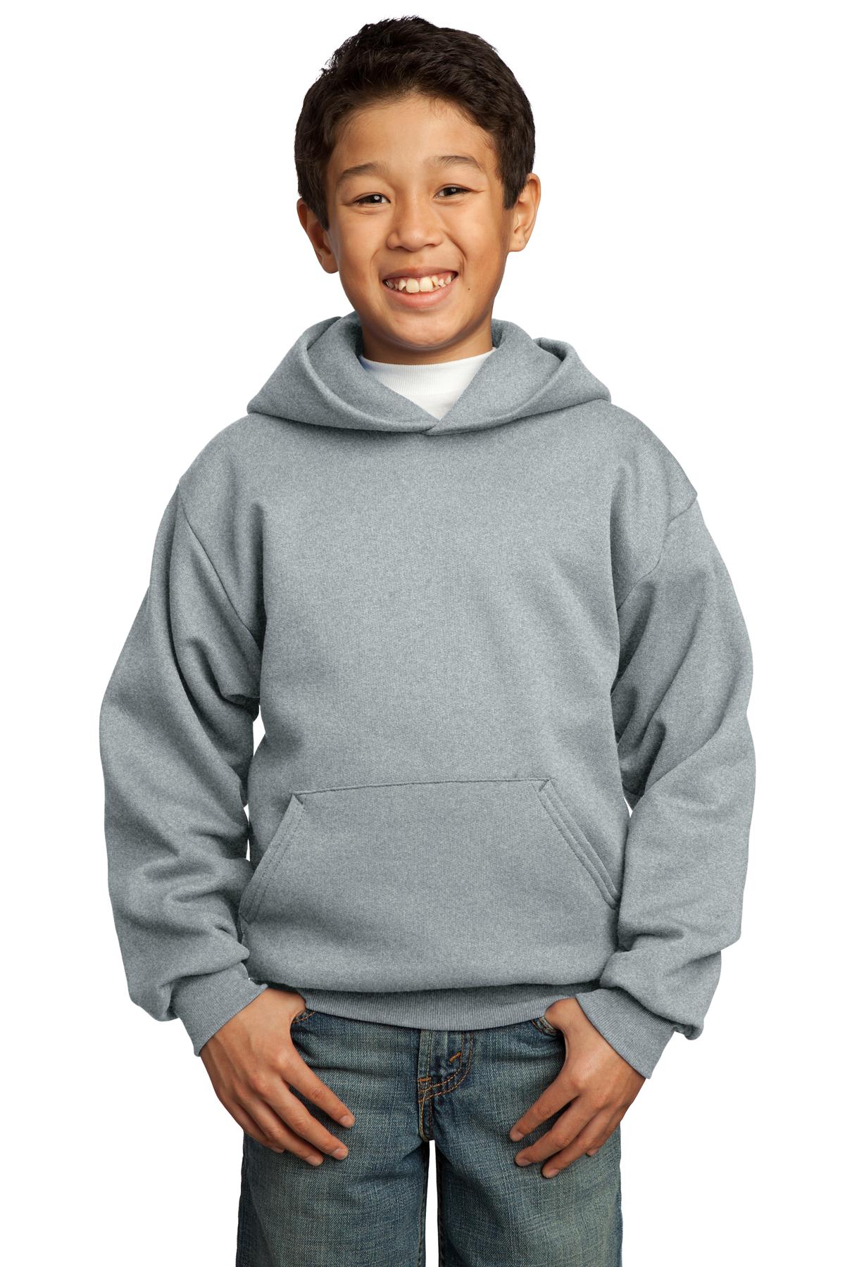 Port & Company – Youth Core Fleece Pullover Hooded Sweatshirt.  PC90YH