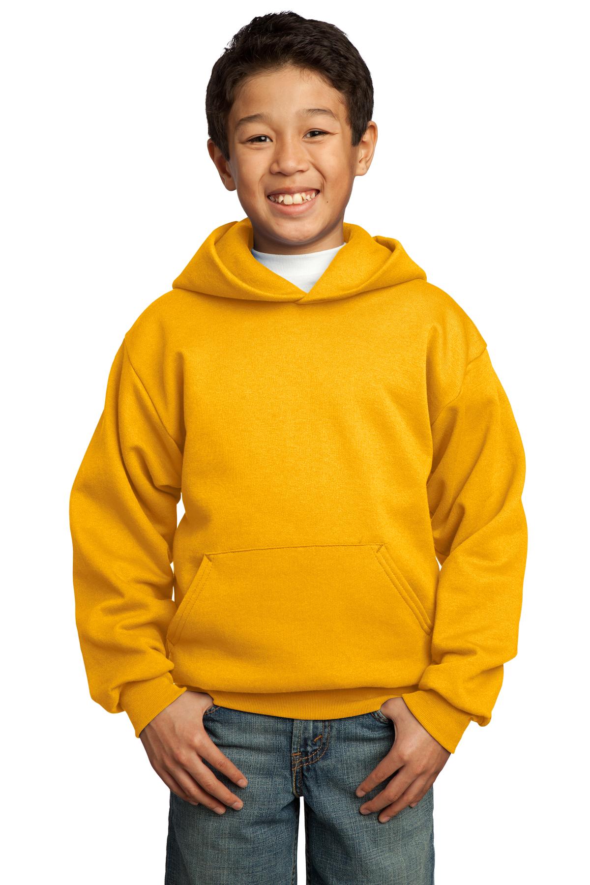 Port & Company – Youth Core Fleece Pullover Hooded Sweatshirt.  PC90YH