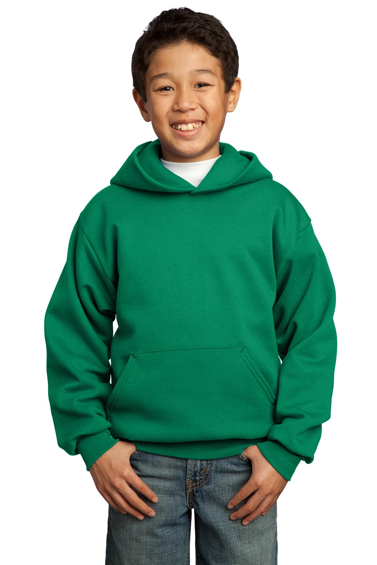 Port & Company – Youth Core Fleece Pullover Hooded Sweatshirt.  PC90YH