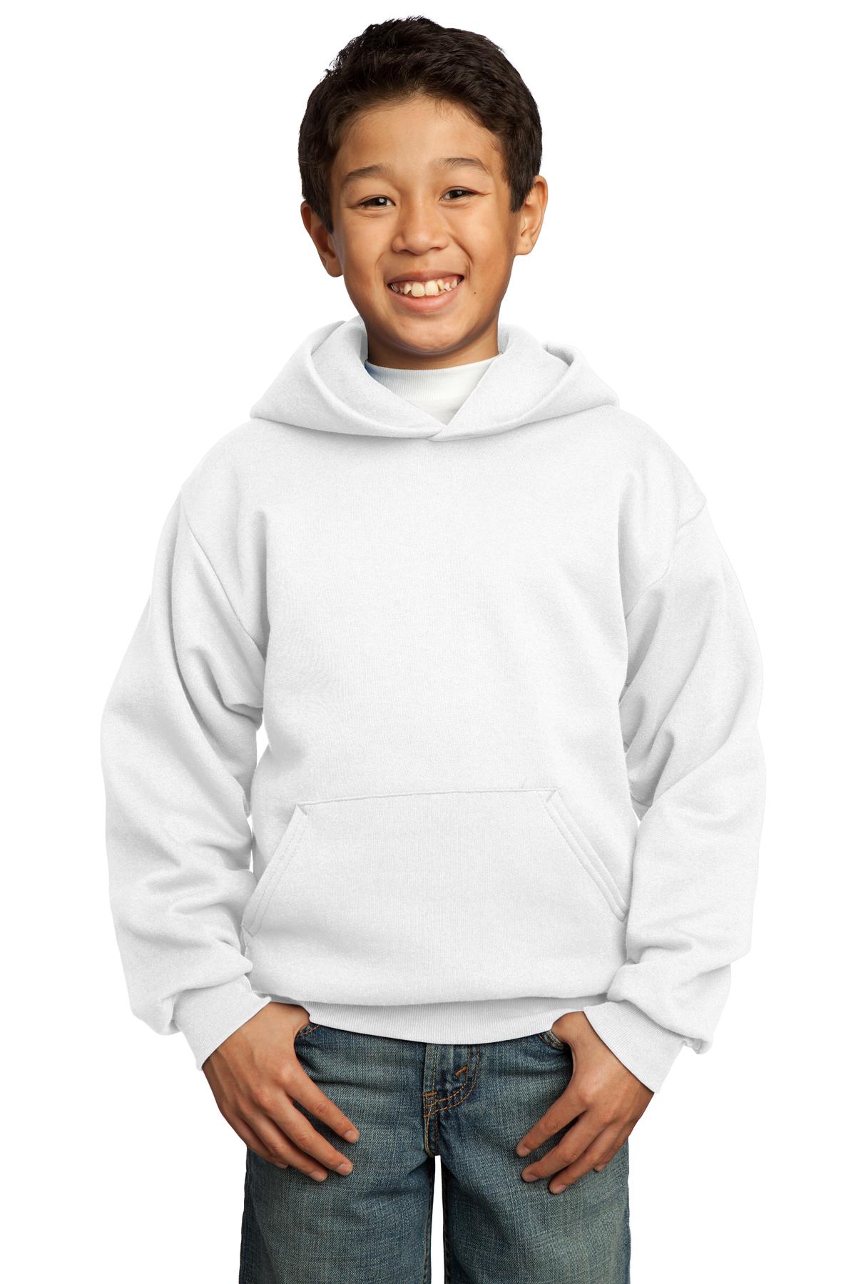 Port & Company – Youth Core Fleece Pullover Hooded Sweatshirt.  PC90YH