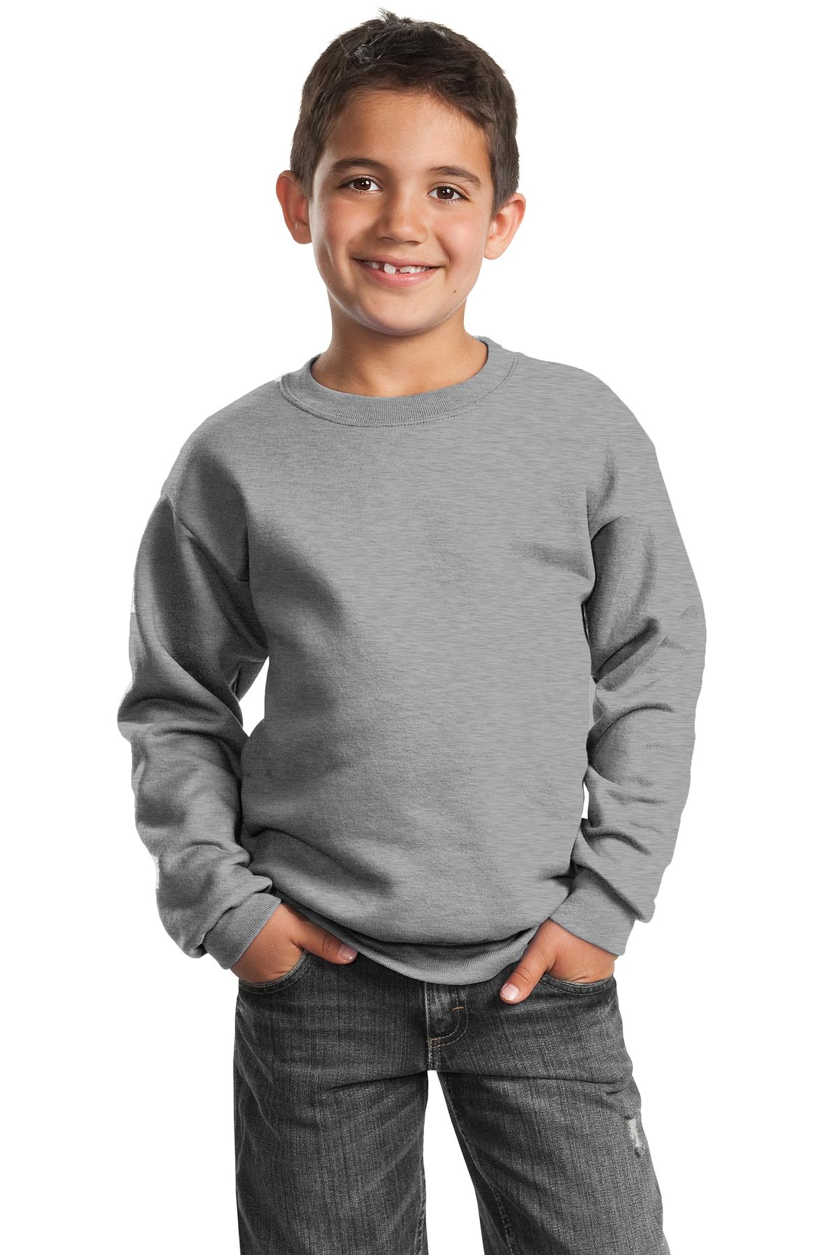 Port & Company – Youth Core Fleece Crewneck Sweatshirt.  PC90Y